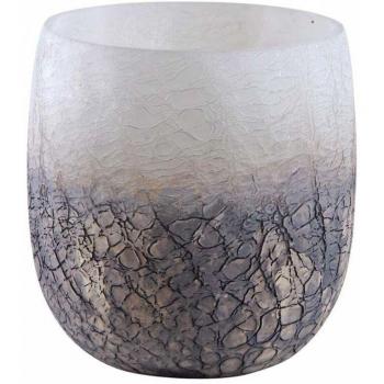 Tarro de cristal dorado y blanco esmerilado para velas de 15 cm - AUBRY GASPARD