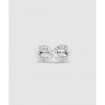 Anillo cocktail Swarovski Hyperbola bañado en rodio con circonitas transparentes, tamaño 55