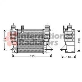Intercooler VAN WEZEL 43004338 para RENAULT Clio, Modus y NISSAN Juke, NV200, Note