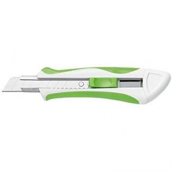 Wedo Comfortline - Cúter soft 18 mm, 2 cuchillas, color verde y blanco