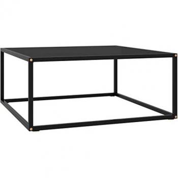 vidaXL Coffee Table Black with Black Glass 80x80x35 cm