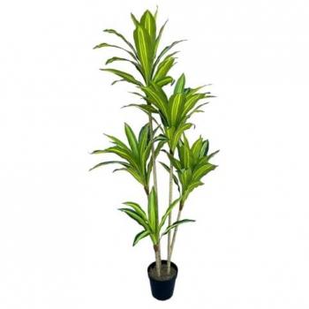 Planta Decorativa Artificial de Dracena 150 cm con Hojas de Tela y Estabilizador UV