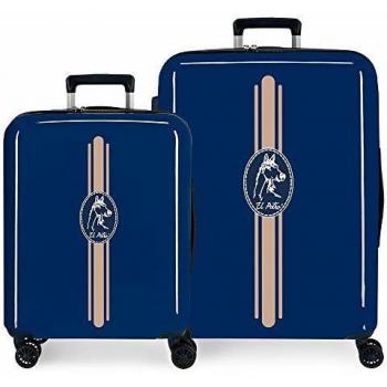 El Potro Galán Juego de maletas Azul 55/70 cms Rígida ABS Cierre TSA 119.4L 4 Ruedas Dobles Equipaje de Mano