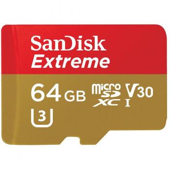 SanDisk Extreme Tarjeta de memoria microSDXC de 64 GB + adaptador SD hasta 90 MB/s, Clase 10, U3 y V30, FFP