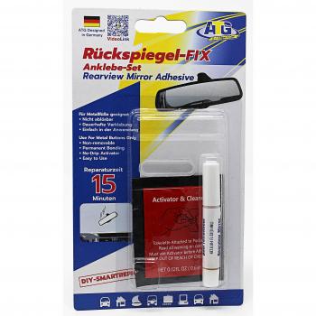 ATG Retrovisor-FIX – Set de adhesión para sujeción de espejo interior del coche en el parabrisas – incluye activador en el kit de reparación de 3 piezas – DIY Smart-Repair