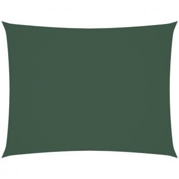 Toldo de vela rectangular tela oxford verde oscuro 3,5x4,5 m