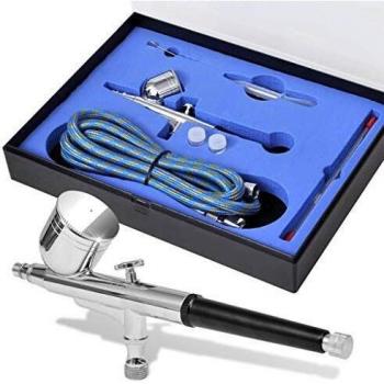 vidaXL Set Aerógrafo 3 Boquilla Aire Precisión Pistola Pintura Decoración Uñas