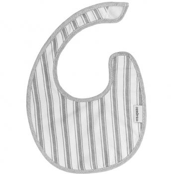 Cambrass Denim - Babero redondo con velcro, color gris / raya