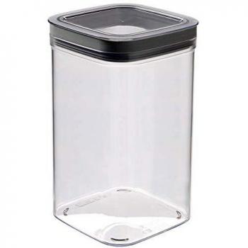 Curver - Dry Cube Tarro Hermético con Tapa para Conservar Alimentos en Seco 1,8L. - Color Transparente / Gris