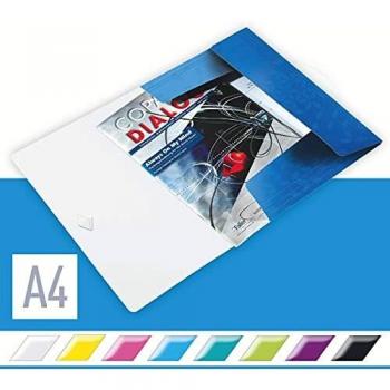 LEITZ 45990036 - Carpeta de gomas WOW PP con 3 solapas DIN A4 color azul metalizado