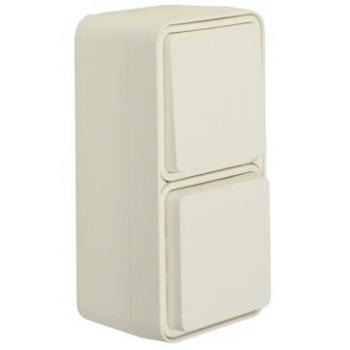 BERKER 47803512 - Combination switch/wall socket outlet with flap cover AP W.1 polar white