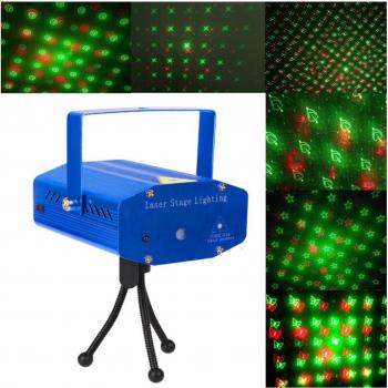 Mini Proyector de Luz Disco Portátil DJ Verde y Rojo