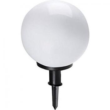 Lámpara de Jardín IDAVA 35 cm E27 IP44, Bola Blanca Mate, Max 40W, Con Espiga para Exterior