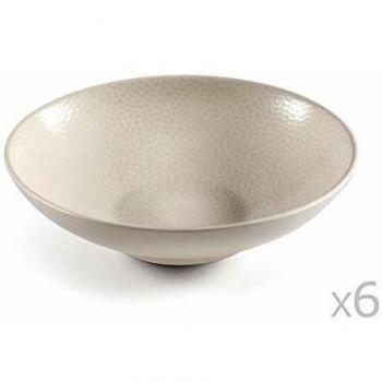 Set de 6 platos de ensalada y pasta Medard de Noblat en gres beige (19 cm)