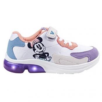 Zapatillas Deportivas Infantiles Bajas Minnie Mouse 28 Multicolor con Cierre de Velcro y Elásticos, Suela Ligera de EVA y Luces - Producto Original Diseñado en España