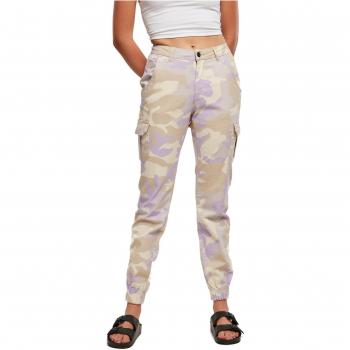 Urban Classics Women's High Waist Lilac Camo Cargo Pants