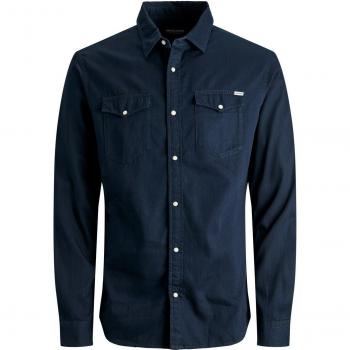 Jack & Jones Slim Fit Long Sleeve Shirt - Sheridan Model - Dark Navy