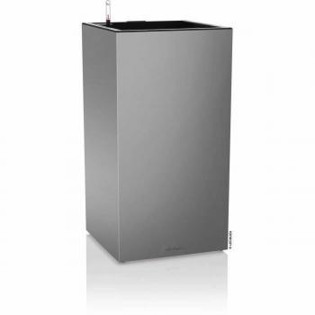 Macetero Lechuza Canto Premium 40 con LED, Plata Metalizado, 40 x 40 x H 76 cm