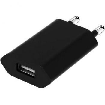Cargador Adaptador USB 1A para Smartphone y Tableta - Negro
