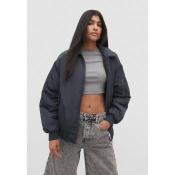 Stradivarius Women's Basic Grey Bomber Jacket Size L