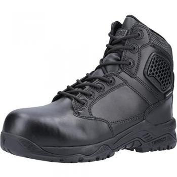 Magnum Strike Force 6.0 Unisex Black Safety Boots - UK Size 3.5, Durable Leather Uniform Footwear