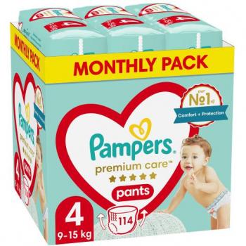 Pañales Pampers Premium Talla 4, 9-15kg, 114pcs