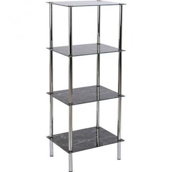 Estantería de Baño DKD Home Decor Cristal Acero (40 x 30 x 105 cm)