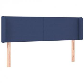 Cabecero de Cama Tapizado con LED Azul 147x16x78/88 cm