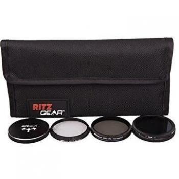 Ritz Gear™ - Set de filtros HD MC para DJI Inspire 1, Osmo X3, Zenmuse X3 Drone Camara. Incluye CPL, UV, FADER ND, Tapa metálica para objetivo y Funda.