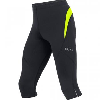 GORE WEAR R3 Mallas 3/4 de hombre, M, negro/amarillo neón
