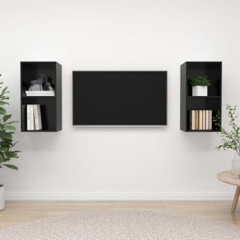 Muebles de salón de pared 2 piezas madera ingeniería
