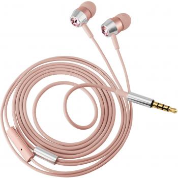 Trust Urban Crystal - Auriculares In-Ear con cristales Swarovski, rosa