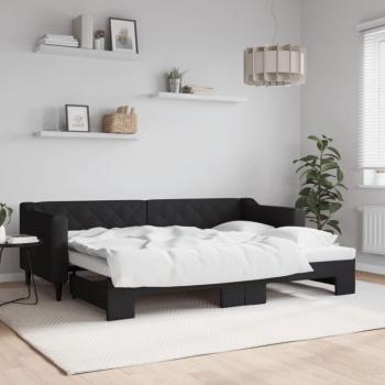 Sofá cama nido tela negro 80x200 cm Vidaxl