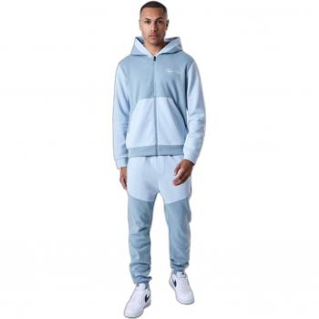 Project X Paris Zipped Hoodie with Embroidered Sleeves - Grey Blue M