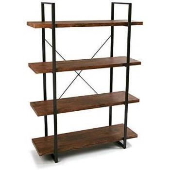 Versa Kiel Estantería de Pared de Estilo Industrial Biblioteca, con 4 Baldas o Estantes Librería Comedor Salon, Medidas