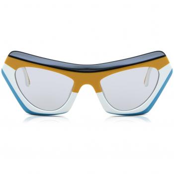Marni Devil's Pool Stripes Turquoise 4JS Men's Sunglasses Yellow Size 56