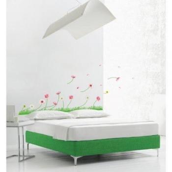 Ambiance-Live - Vinilo adhesivo decorativo para pared , Gerbera de color y grama