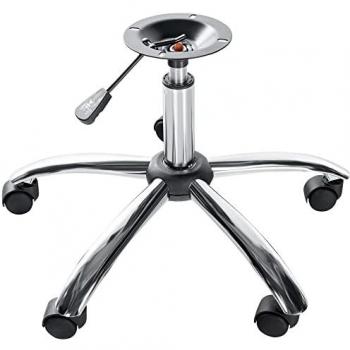 Soporte ergonómico universal para silla de oficina Emil, base de recambio cromada, giratoria y ajustable en altura, bastidor de repuesto con ruedas