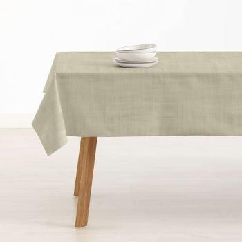 Mantel Antimanchas Tacto Extrasuave Beige 300 x 155 cm - 100% Algodón Orgánico Made in Spain