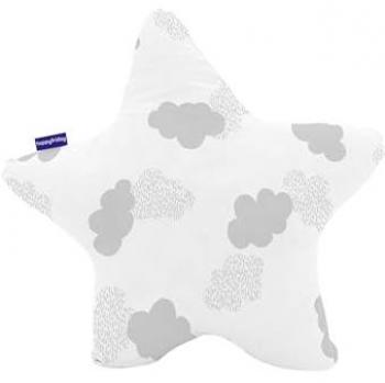 Cojín Nubes Grises HappyFriday 50 x 50 cm, 100% Algodón, Calidad Premium