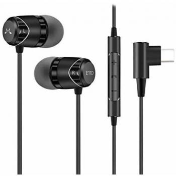 SoundMAGIC E11D Auriculares de Alta fidelidad teléfonos Inteligentes Auriculares intrauditivos Auriculares USB-C con Control Remoto/micrófono y DAC - Negro