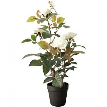 Macetero Decorativo Rosal Artificial Blanco 60 Cm