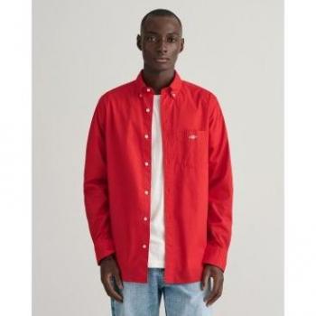 Camisa Regular Fit de popelina rojo Gant