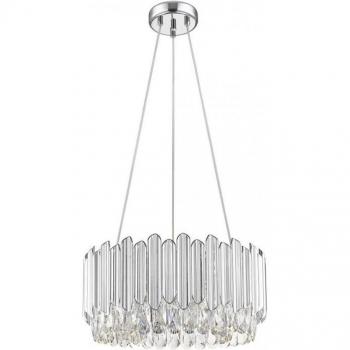 Lámpara colgante Granada Cromo de 5 bombillas, diámetro 35.5cm, cristal cromado