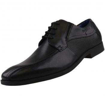 Bugatti Elegant Black Leather Derby Shoes for Men - Size 41
