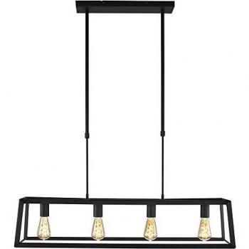 Lámpara Colgante Mexlite Buckley 4 Focos Negra de Metal 1705ZW