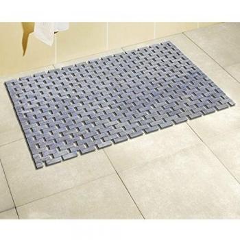 Wenko Alfombra para Bañera Antideslizante, Bambú, Gris, 50x80x3 cm