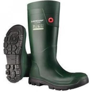 Bota de Agua DUNLOP Purofort FieldPro Full Safety (Puntera y Media Suela de Acero), Talla 42, Color Verde