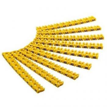 Cable Marker Clips Letters A-C for Cable Diameters up to 4 mm - Yellow, Pack of 90