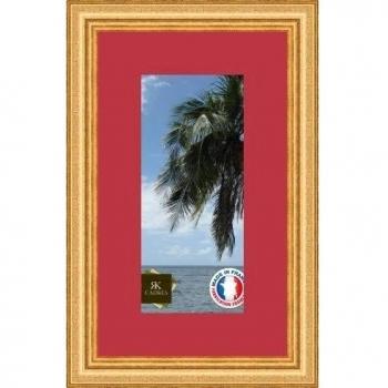 Marco de fotos de pared 15 x 33 x 33 x 15 marco de plata moderno, 2,3 cm de longitud, de madera, madera, Or-42, Passe-Partout Rouge